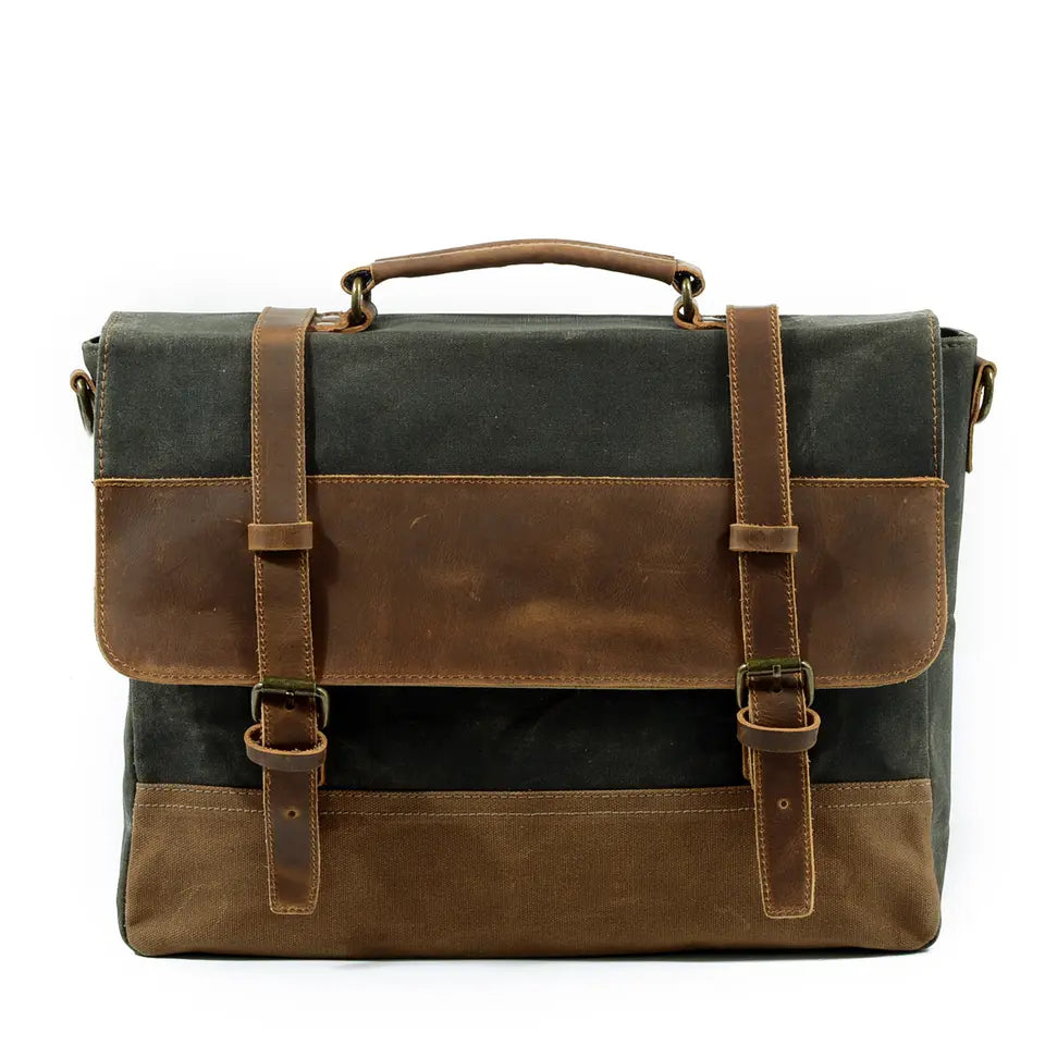 Retro Waxed Canvas Messenger Bags with Multiple Pockets - HUNTING CASE