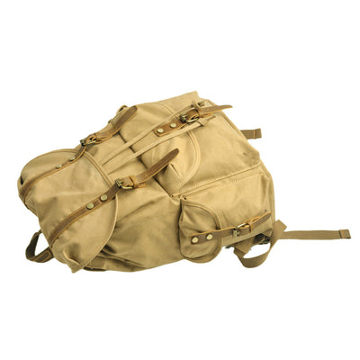 Rugged Military Canvas Backpack with Multiple Pockets - HUNTING CASE