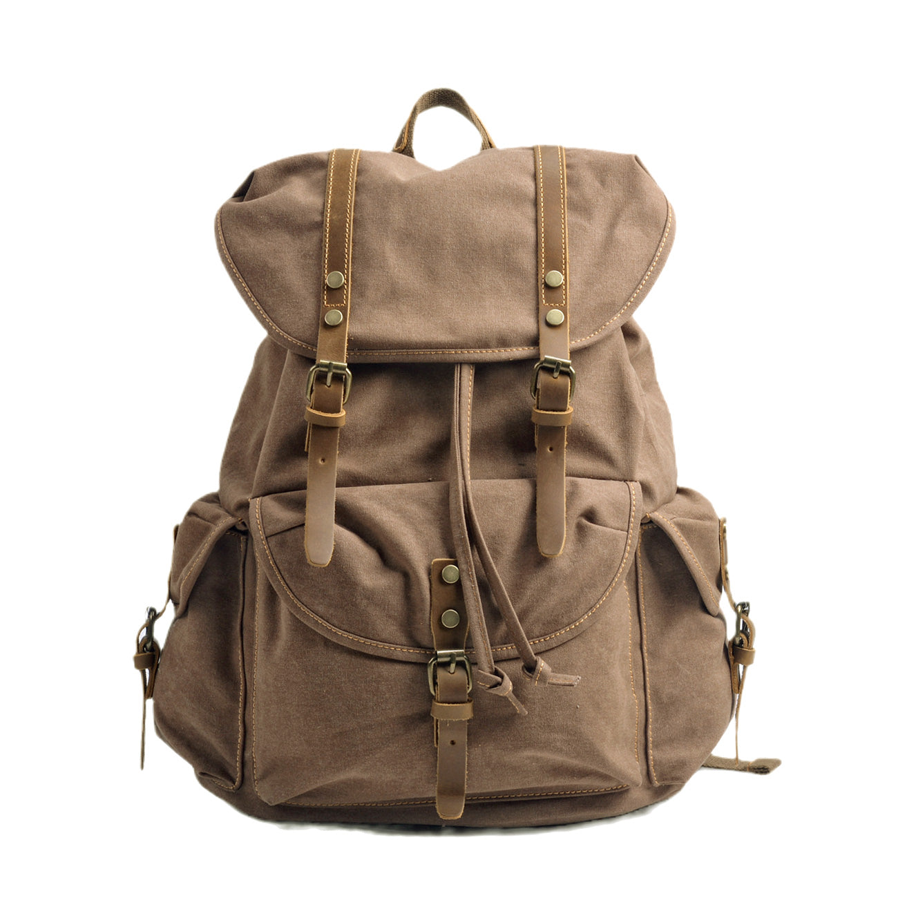 Rugged Military Canvas Backpack with Multiple Pockets - HUNTING CASE