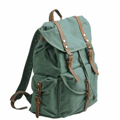 Rugged Military Canvas Backpack with Multiple Pockets - HUNTING CASE