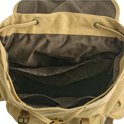 Rugged Military Canvas Backpack with Multiple Pockets - HUNTING CASE