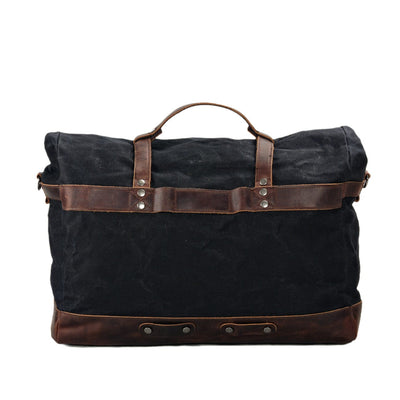 Classic Waxed Canvas Duffle Bag with Crazy Horse Leather - HUNTING CASE