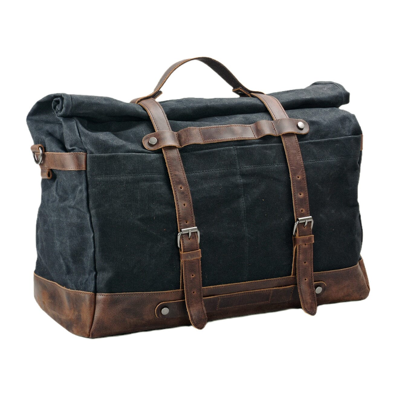 Classic Waxed Canvas Duffle Bag with Crazy Horse Leather - HUNTING CASE