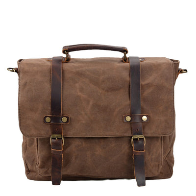 Timeless Canvas and Leather Messenger Bag - HUNTING CASE