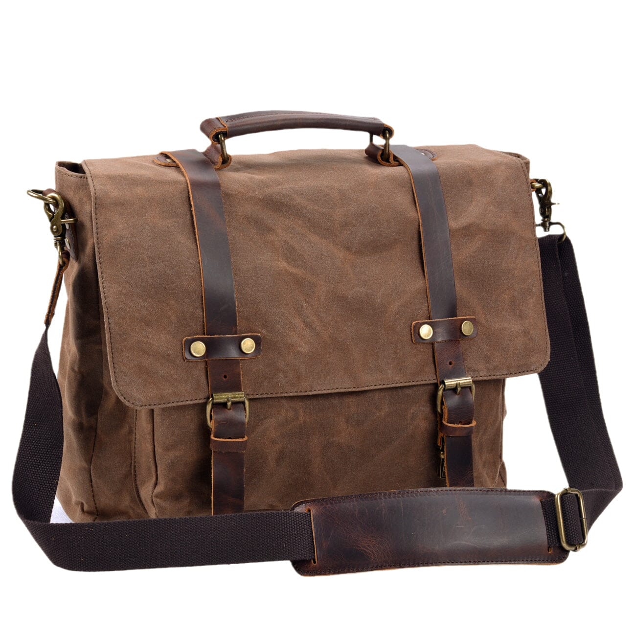 Timeless Canvas and Leather Messenger Bag - HUNTING CASE