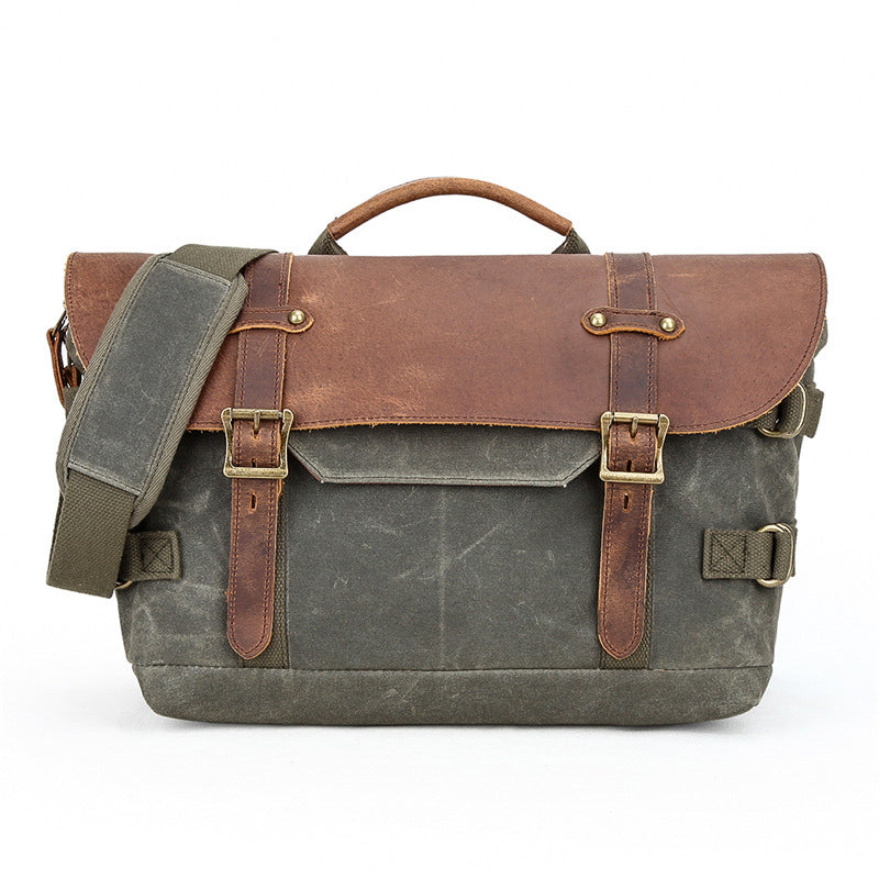 Vintage Leather Camera Messenger Bag - HUNTING CASE