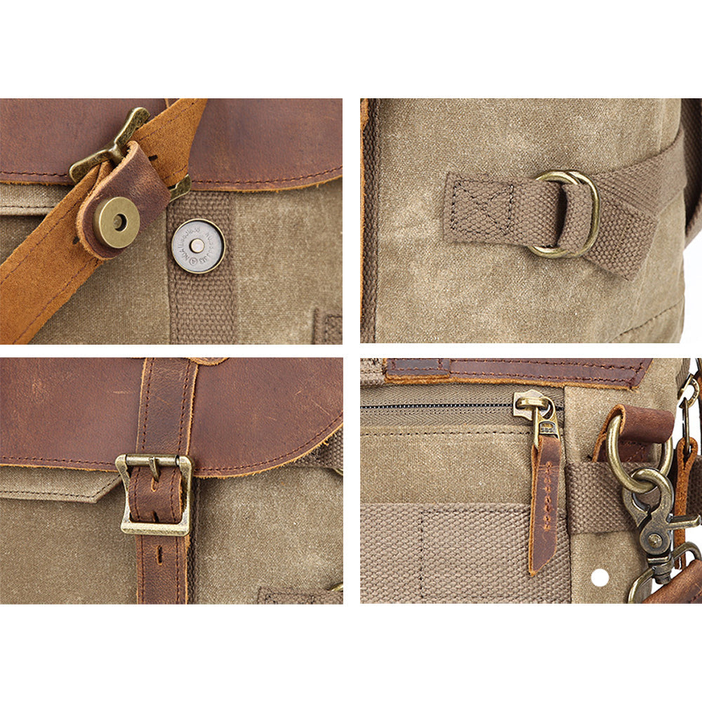 Vintage Leather Camera Messenger Bag - HUNTING CASE