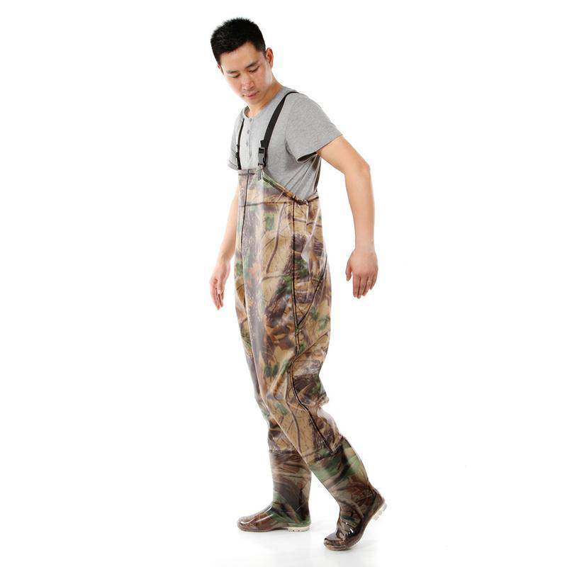 Camo Fishing Waders Pvc Breathable Chest Waders Fishing Pants Waterproof Boots - HUNTING CASE