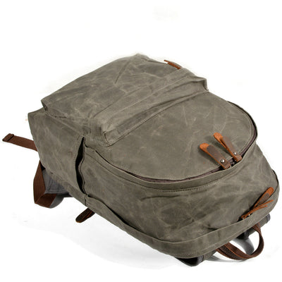 Retro Canvas Bookbag with Vintage Design and Adjustable Straps - HUNTING CASE