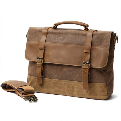 Retro Waxed Canvas Messenger Bags with Multiple Pockets - HUNTING CASE