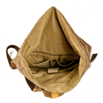 Elegant Waxed Canvas Rucksack for Commuting and Exploration - HUNTING CASE