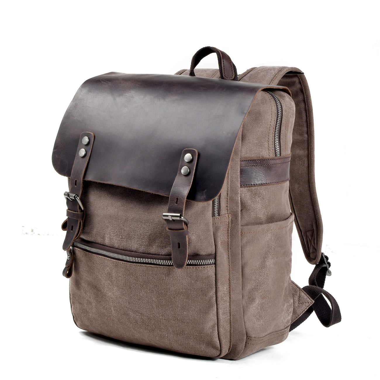 Cotton Canvas Backpack with Adjustable Straps and Multiple Pocket - HUNTING CASE