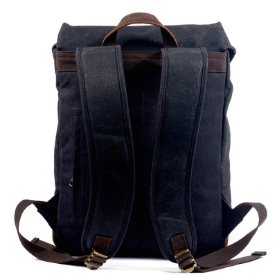 Classic Wax Canvas Backpack for Urban and Outdoor Use - HUNTING CASE