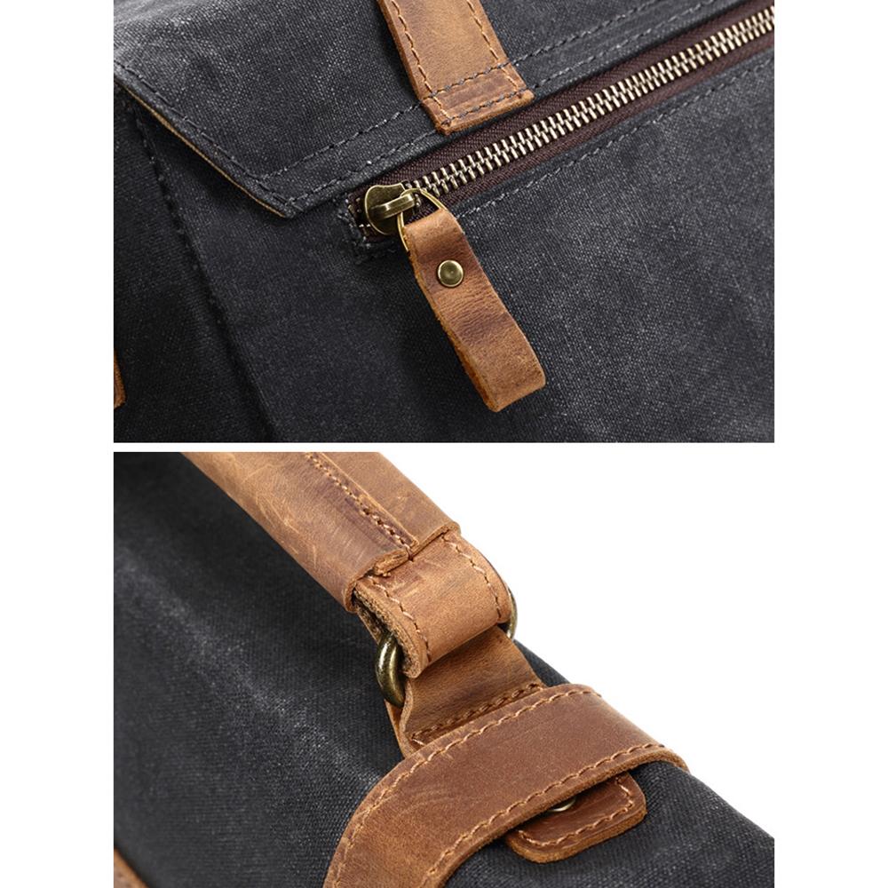 Retro Waxed Canvas Messenger Bags with Multiple Pockets - HUNTING CASE