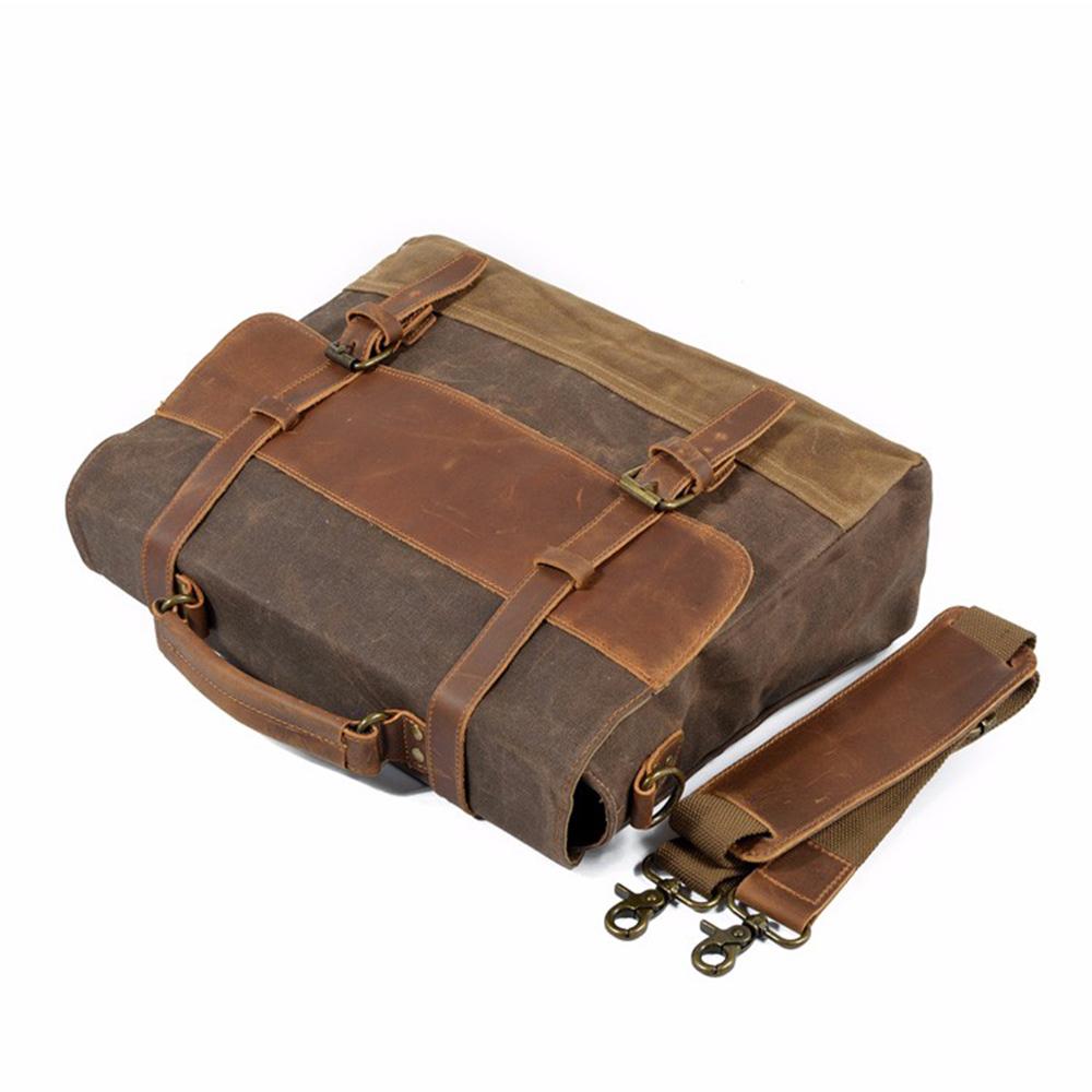 Retro Waxed Canvas Messenger Bags with Multiple Pockets - HUNTING CASE