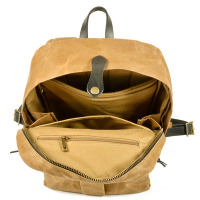 Classic Canvas Backpack with Adjustable Straps and Front Pocket - HUNTING CASE