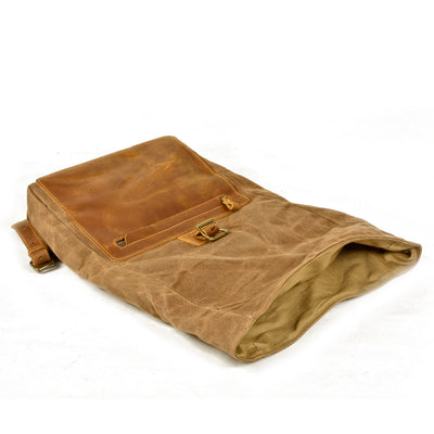 Elegant Waxed Canvas Rucksack for Commuting and Exploration - HUNTING CASE