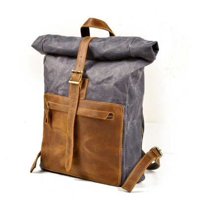 Elegant Waxed Canvas Rucksack for Commuting and Exploration - HUNTING CASE