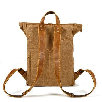 Elegant Waxed Canvas Rucksack for Commuting and Exploration - HUNTING CASE