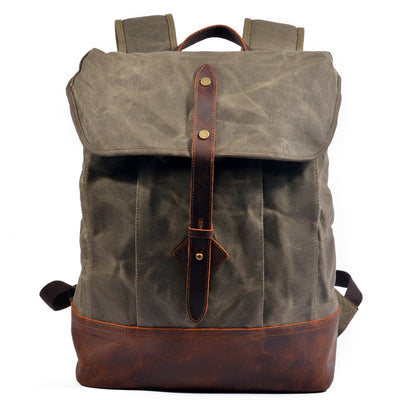 Classic Wax Canvas Backpack for Urban and Outdoor Use - HUNTING CASE