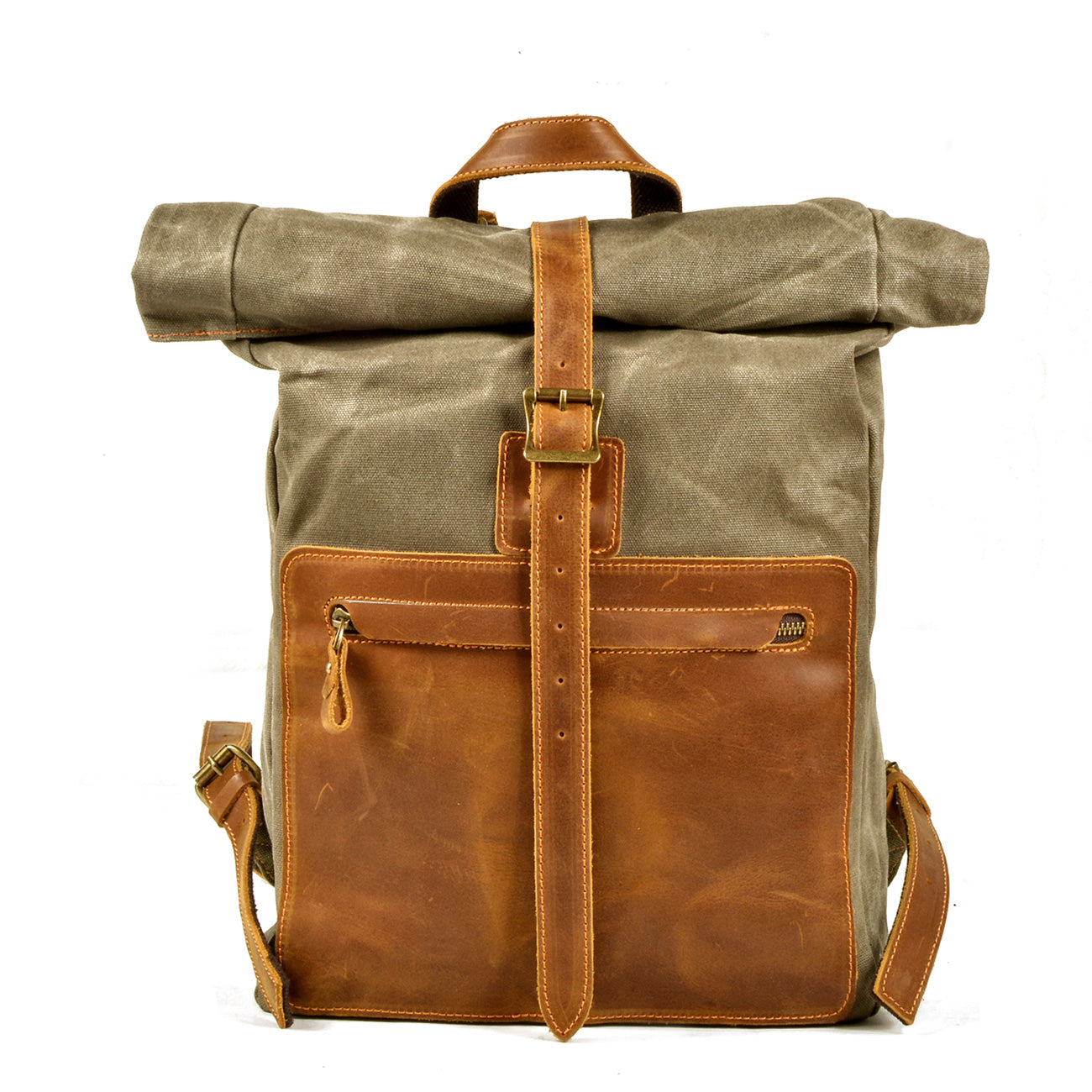 Elegant Waxed Canvas Rucksack for Commuting and Exploration - HUNTING CASE