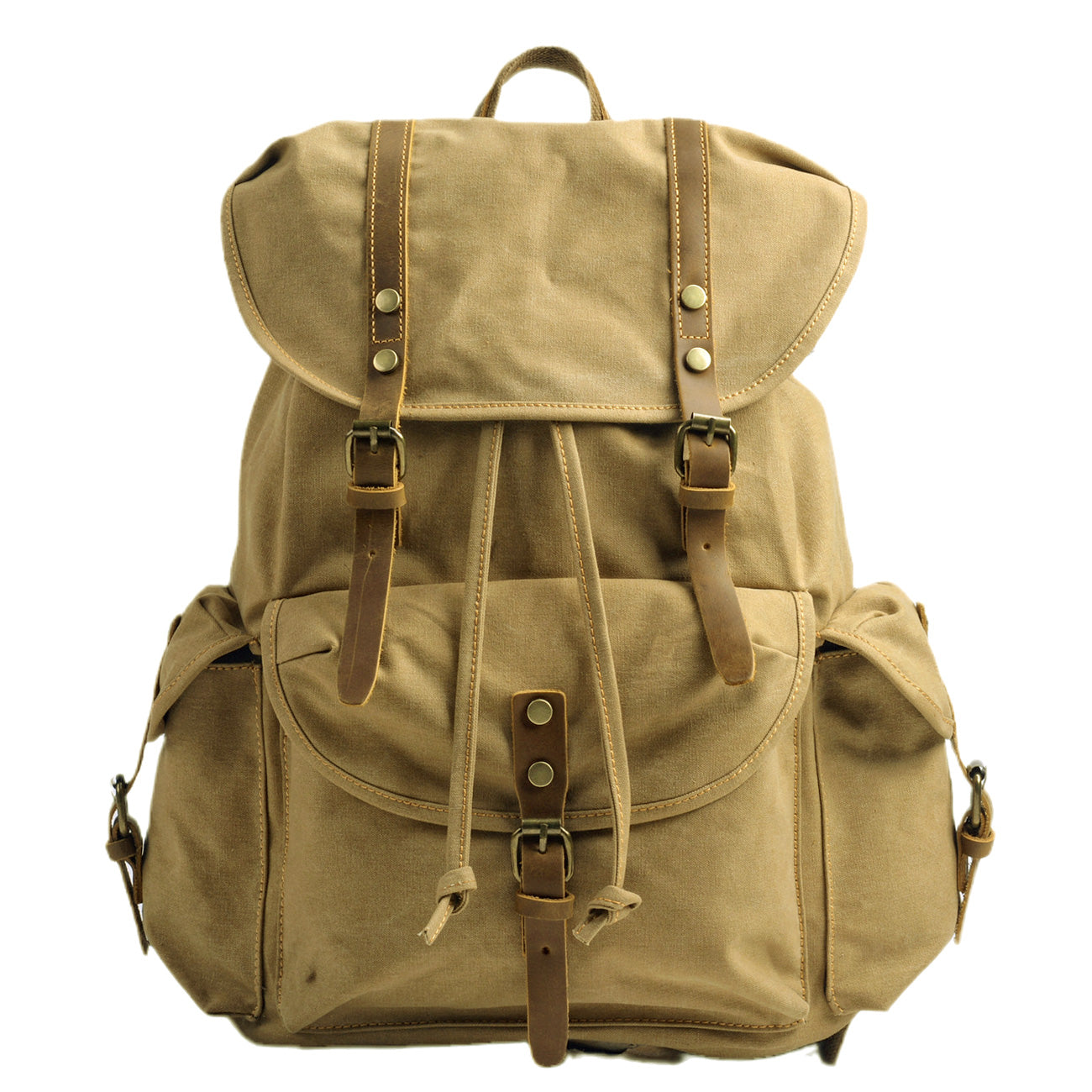 Rugged Military Canvas Backpack with Multiple Pockets - HUNTING CASE