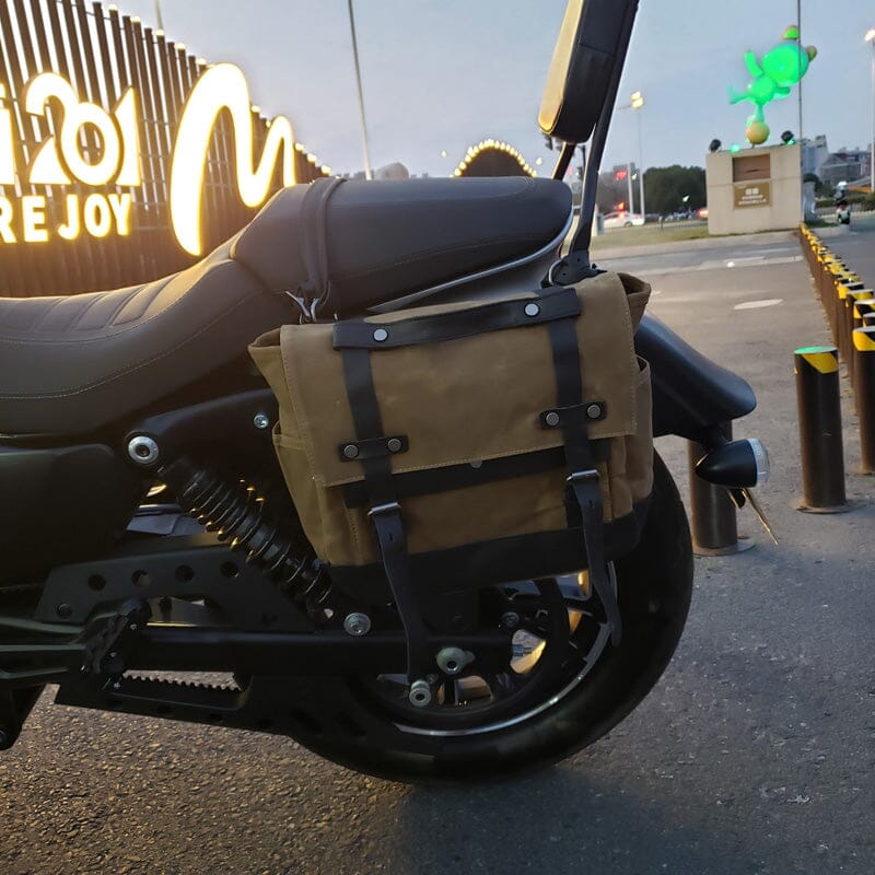 Handcrafted Canvas Motorcycle Saddlebag - HUNTING CASE