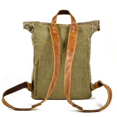 Elegant Waxed Canvas Rucksack for Commuting and Exploration - HUNTING CASE