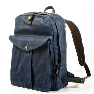 Classic Canvas Backpack with Adjustable Straps and Front Pocket - HUNTING CASE