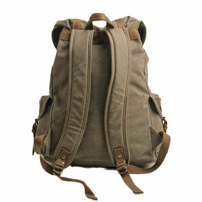 Rugged Military Canvas Backpack with Multiple Pockets - HUNTING CASE