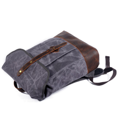 Classic Wax Canvas Backpack for Urban and Outdoor Use - HUNTING CASE