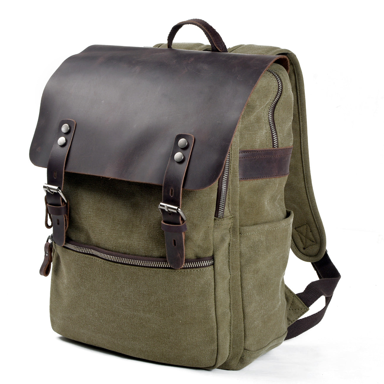 Cotton Canvas Backpack with Adjustable Straps and Multiple Pocket - HUNTING CASE