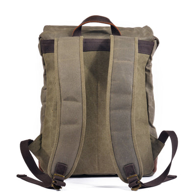 Classic Wax Canvas Backpack for Urban and Outdoor Use - HUNTING CASE