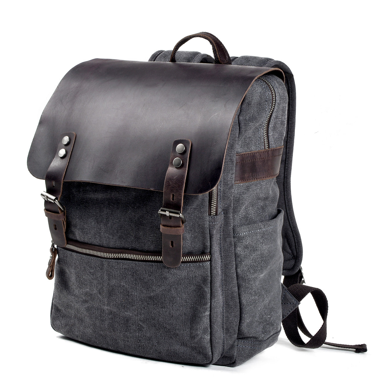 Cotton Canvas Backpack with Adjustable Straps and Multiple Pocket - HUNTING CASE