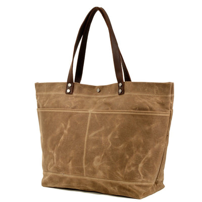 Compact Waxed Canvas Tote Bags for Daily Essentials - HUNTING CASE