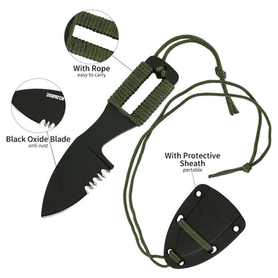 Outdoor utility knife with rubber grip and secure sheath