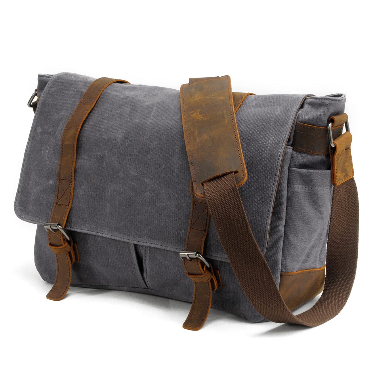 Canvas Laptop Messenger Bag Handcrafted - HUNTING CASE