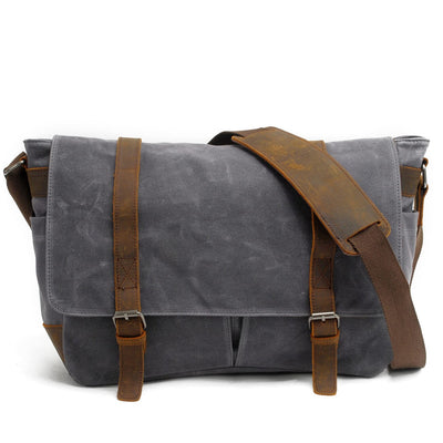 Canvas Laptop Messenger Bag Handcrafted - HUNTING CASE