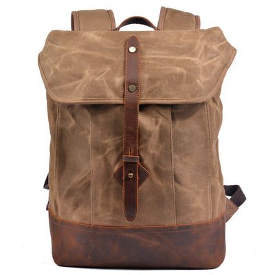 Classic Wax Canvas Backpack for Urban and Outdoor Use - HUNTING CASE