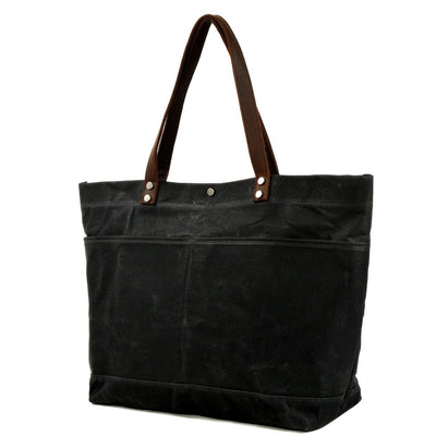 Compact Waxed Canvas Tote Bags for Daily Essentials - HUNTING CASE