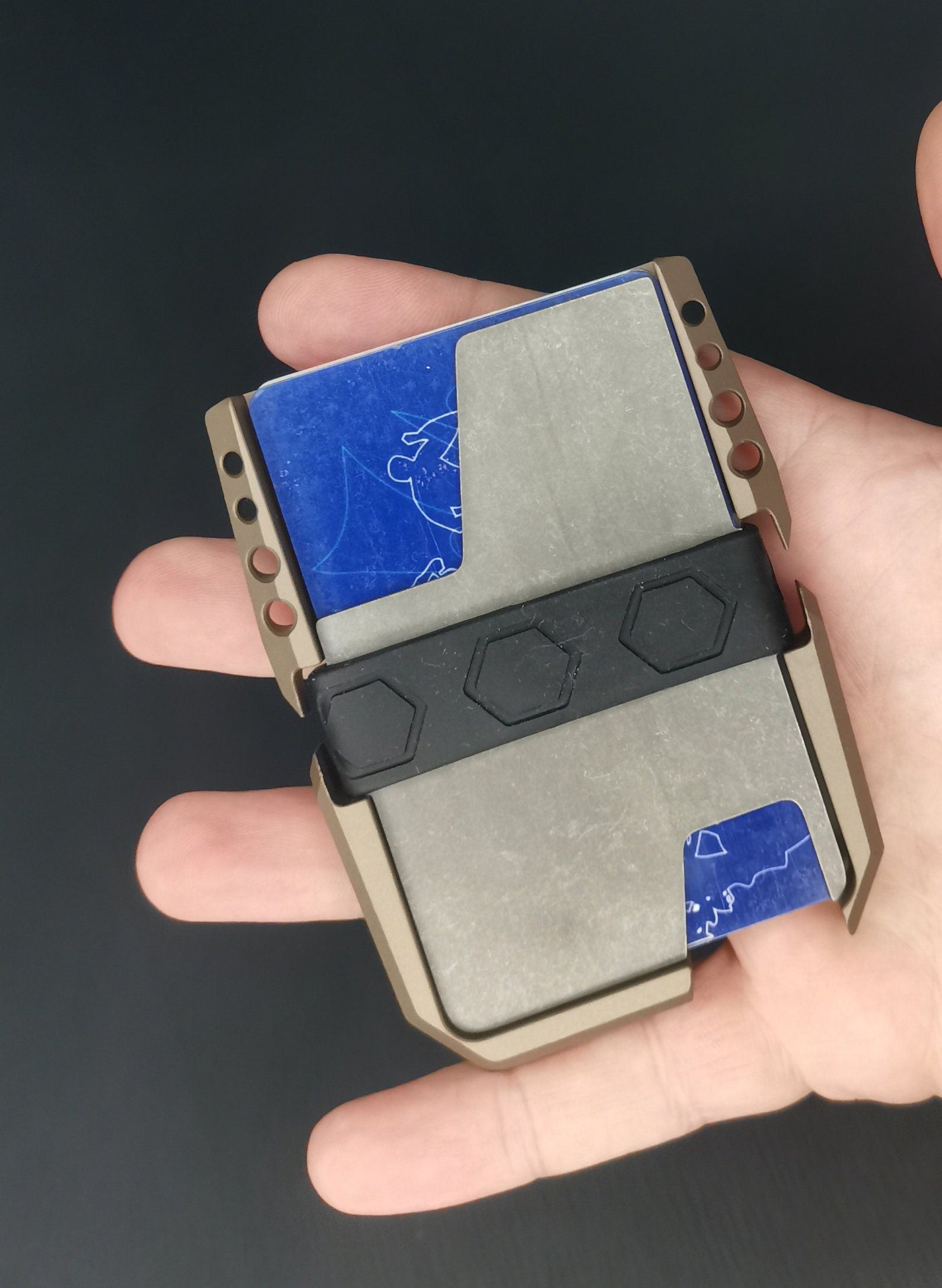 Titanium tactical cardholder for on-the-go use