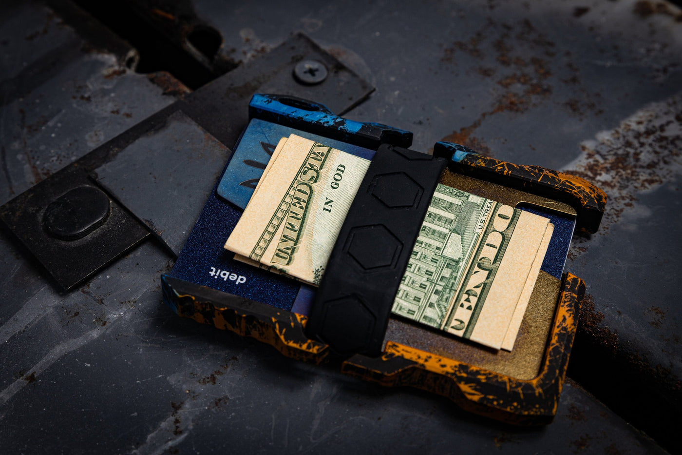 Front pocket EDC wallet with RFID blocking