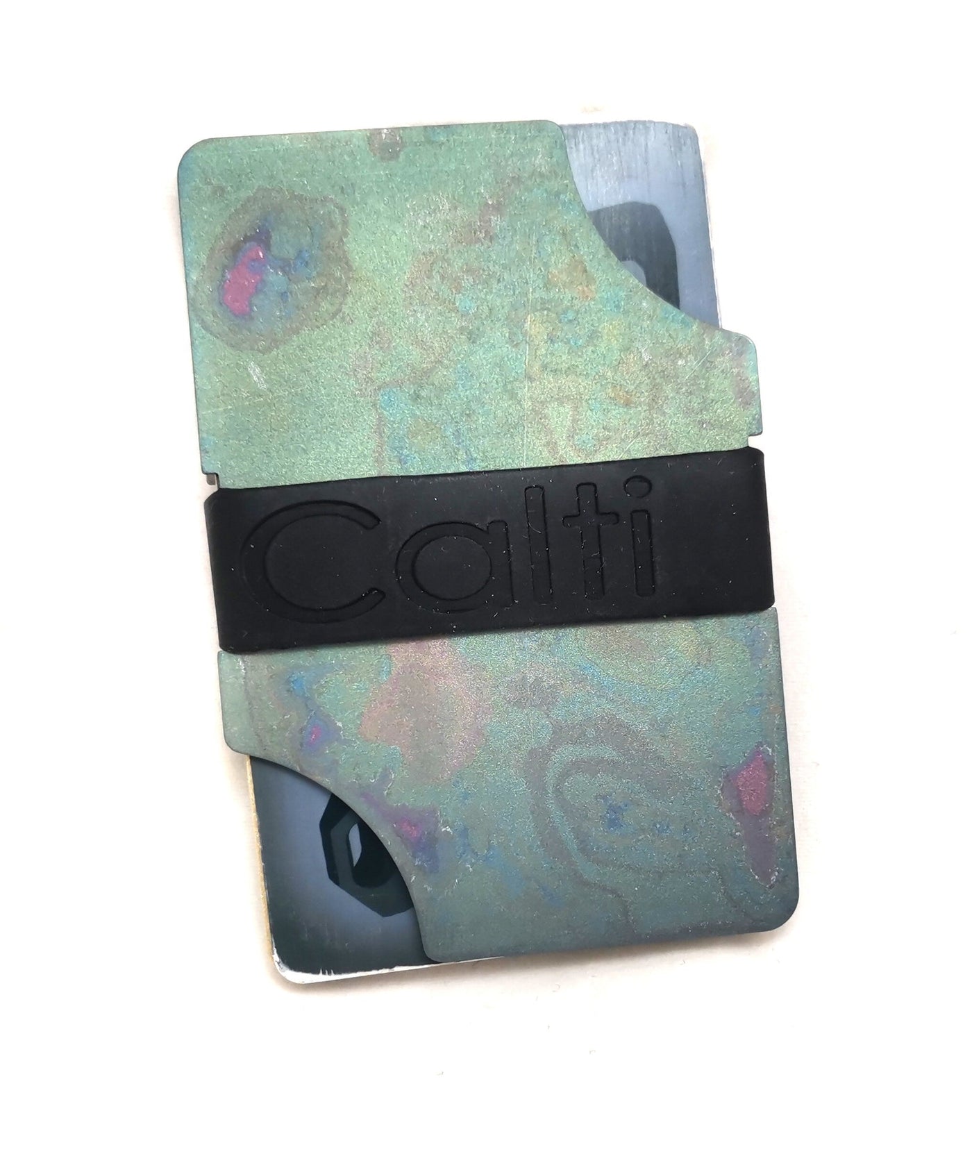 Titanium slim wallet for everyday carry