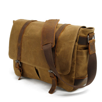 Canvas Laptop Messenger Bag Handcrafted - HUNTING CASE