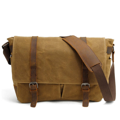 Canvas Laptop Messenger Bag Handcrafted - HUNTING CASE