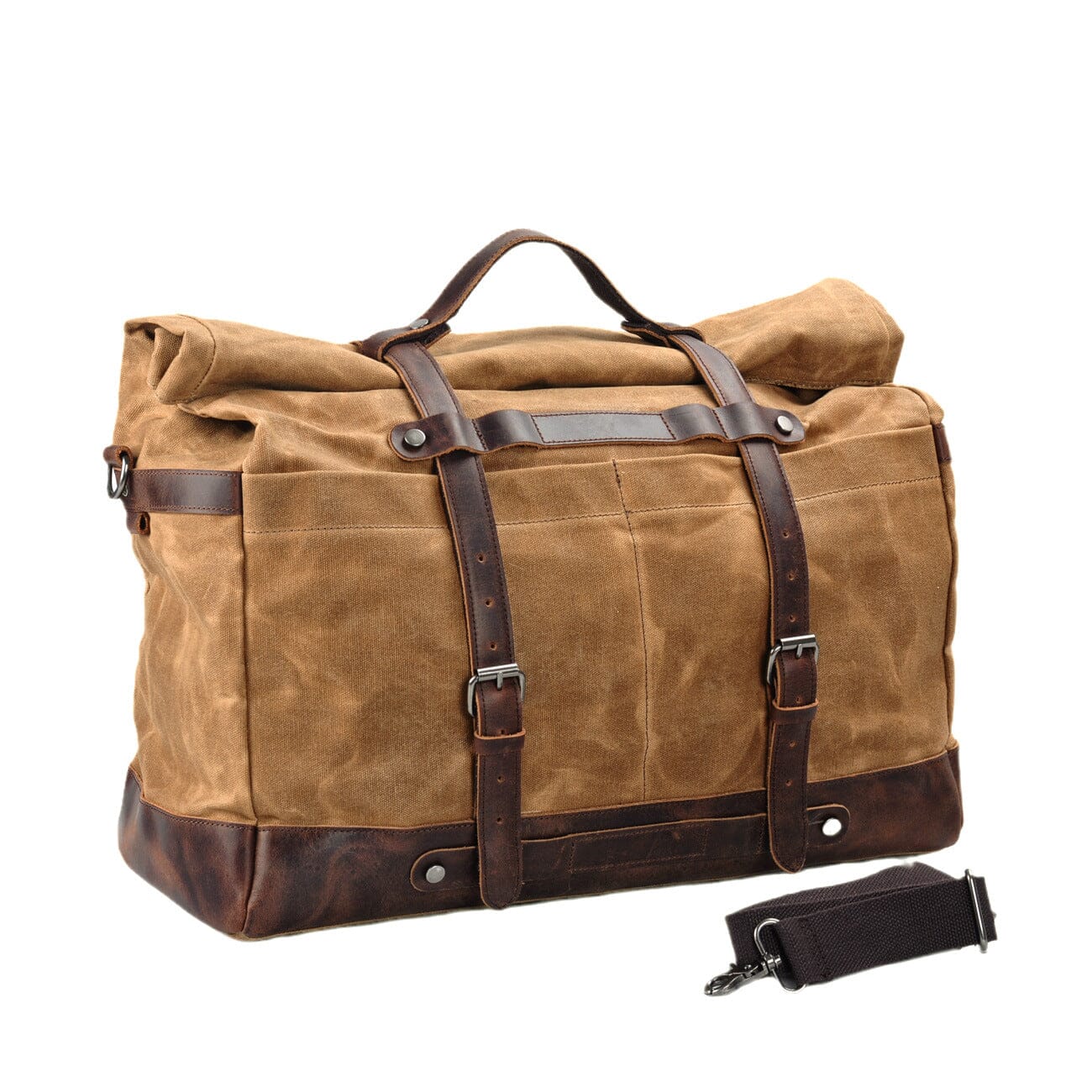 Classic Waxed Canvas Duffle Bag with Crazy Horse Leather - HUNTING CASE