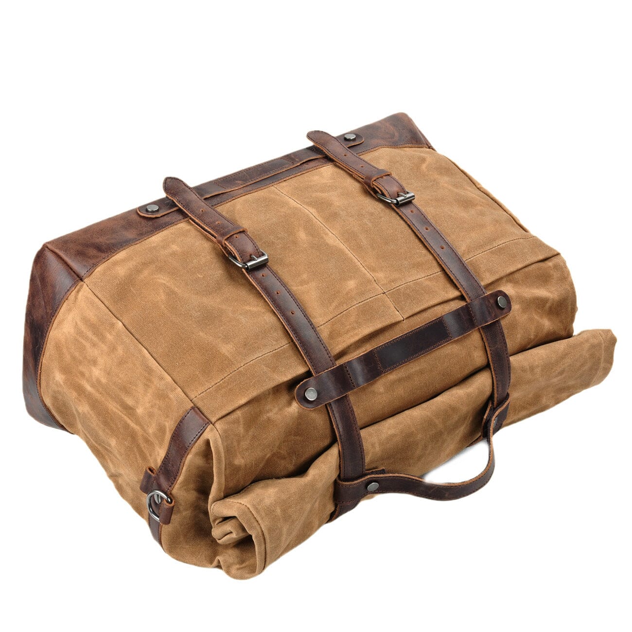 Classic Waxed Canvas Duffle Bag with Crazy Horse Leather - HUNTING CASE