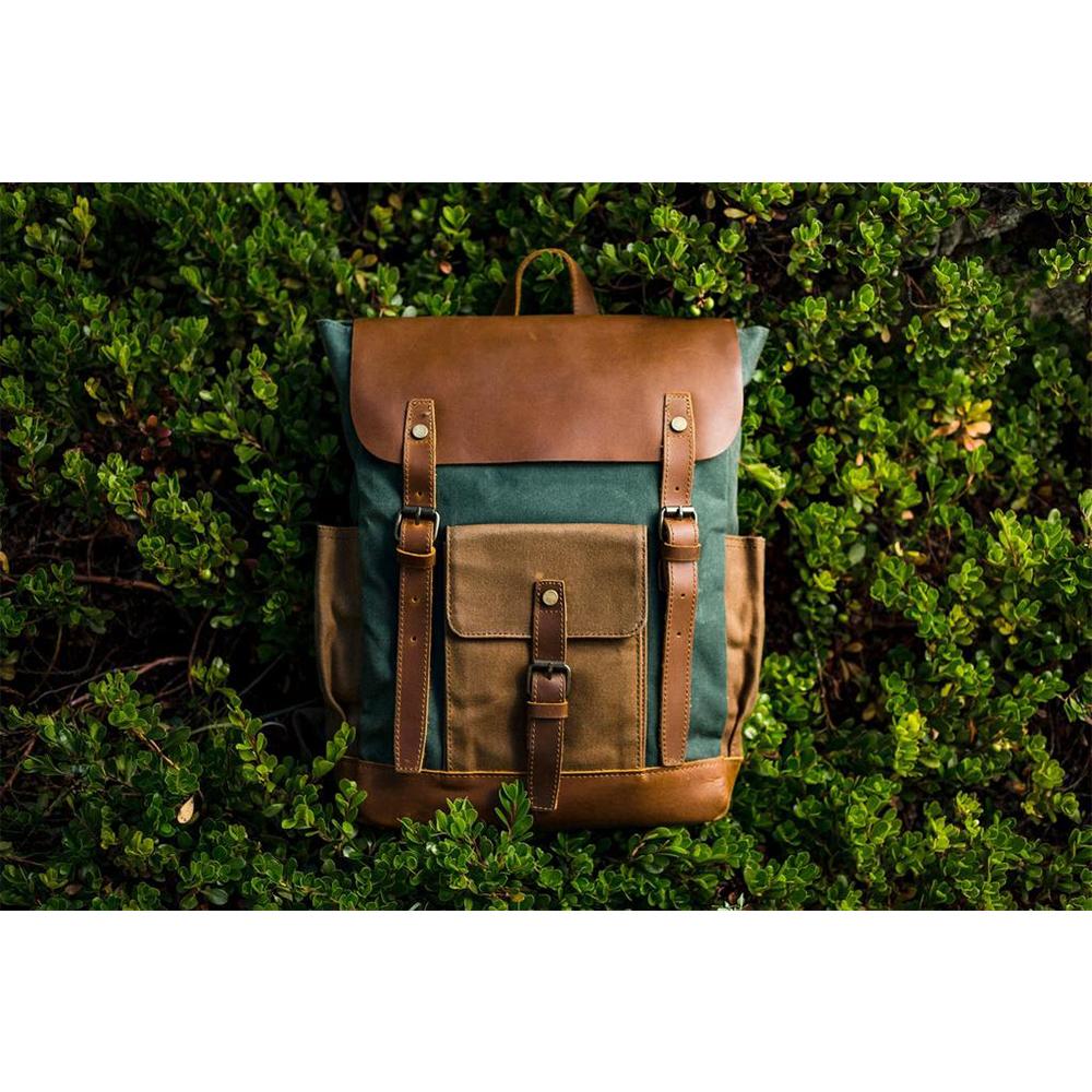 Elegant Vintage Laptop Backpack with Easy Access and Vintage Appeal - HUNTING CASE