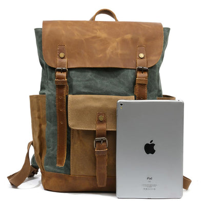 Elegant Vintage Laptop Backpack with Easy Access and Vintage Appeal - HUNTING CASE