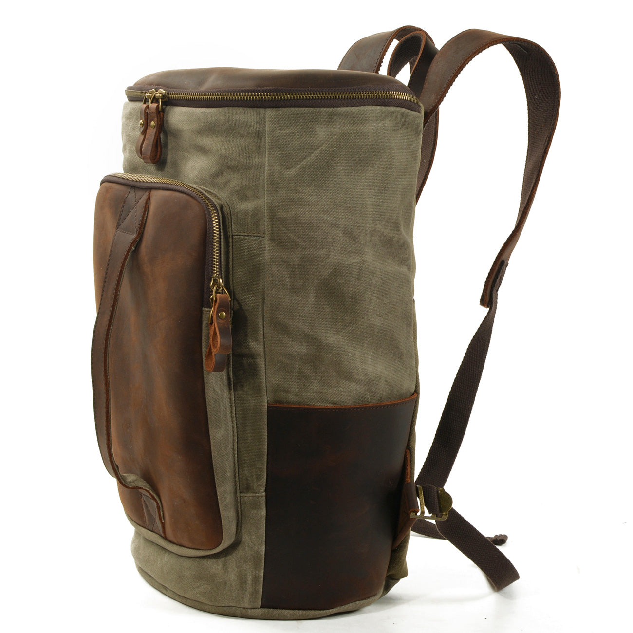 Durable Vintage Canvas Rucksack with Easy Access and Retro Charm - HUNTING CASE